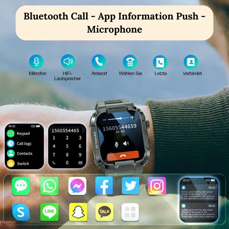 Enhanced Military Smartwatch - Best 2024 tactical watch for men and women, Military Smartwatch - Robust & Waterproof Top Store