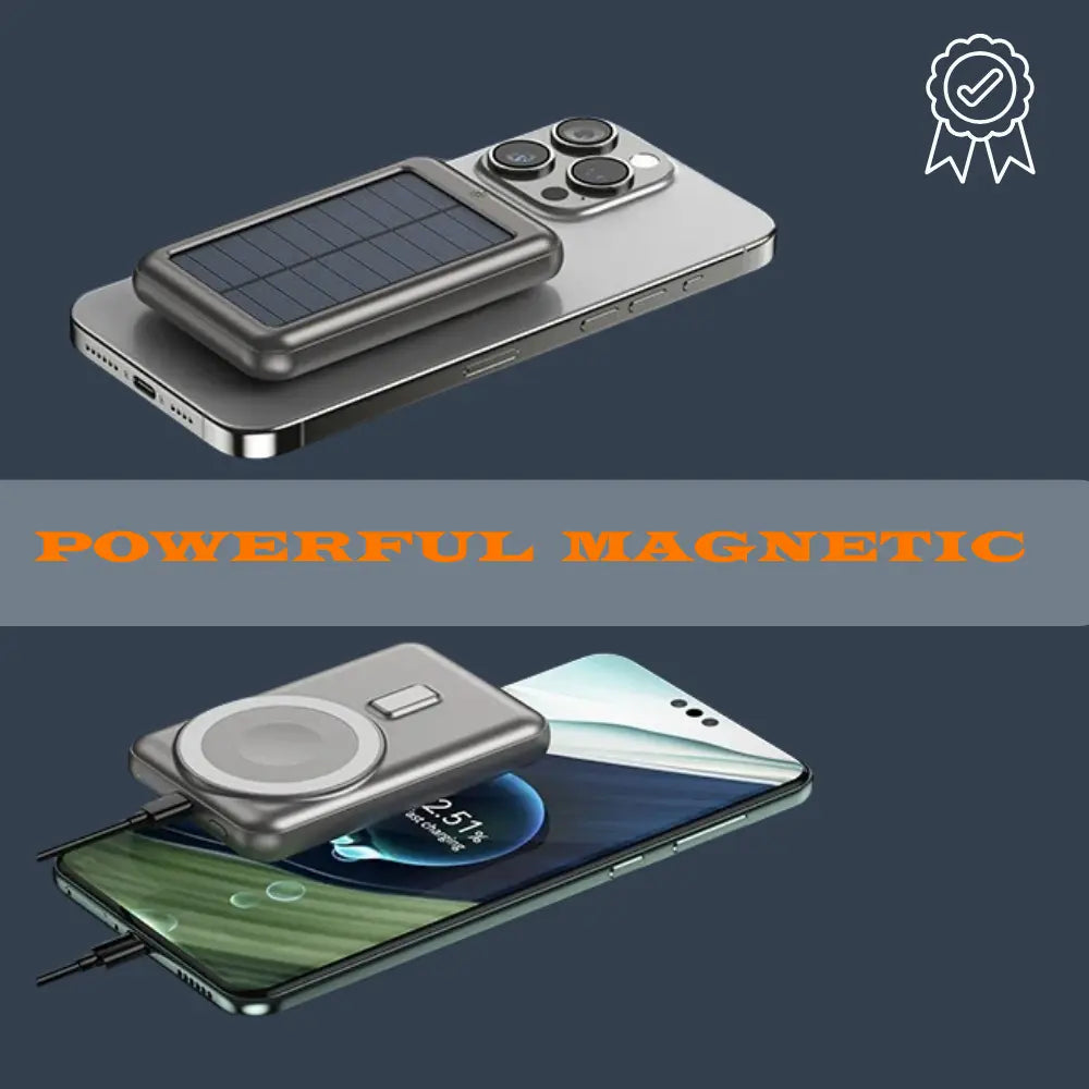 Rabrand Magnetic Charger Portable Charger Power Bank Phone Solar Charger Solar Power Bank for iPhone Power Bank Fast Charging Portable Power Bank Portable Phone Charger iPhone Wireless Charger Top Store