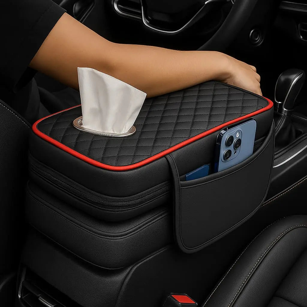 NeatNest™ 3-in-1 Car Armrest Organizer – Tissue Holder, Storage Bag & Mat in One lovelifeC