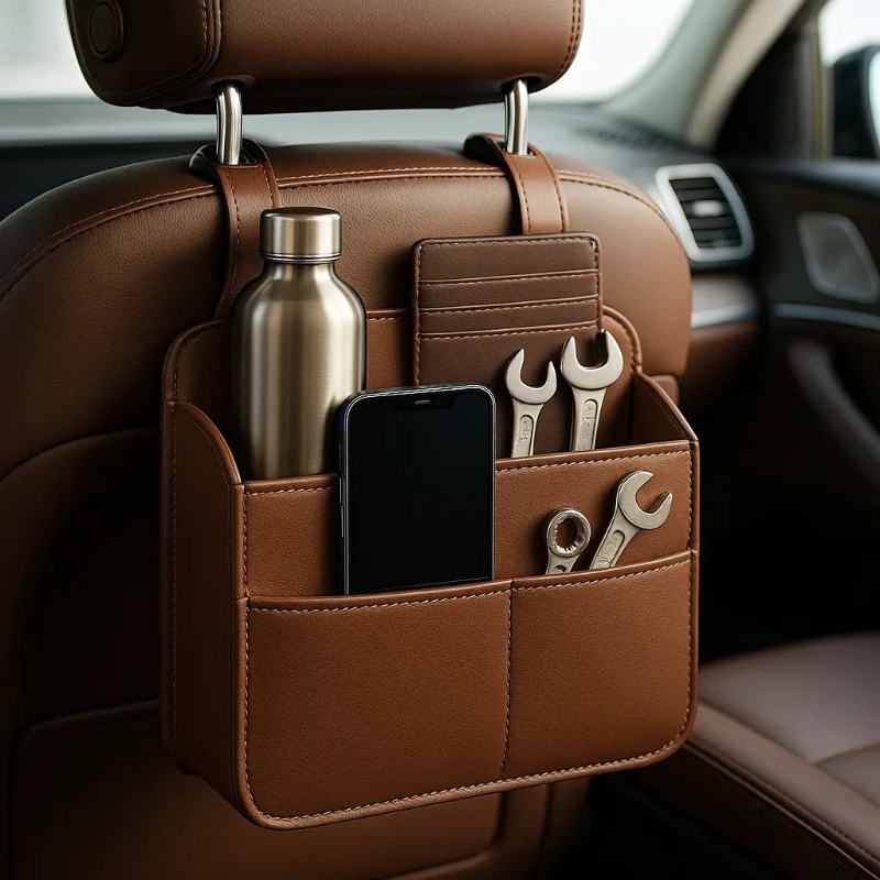 Multifunctional car seat storage bag, luxury storage bag, garbage can bag, hanging storage bag, suitable for most car models Top Store