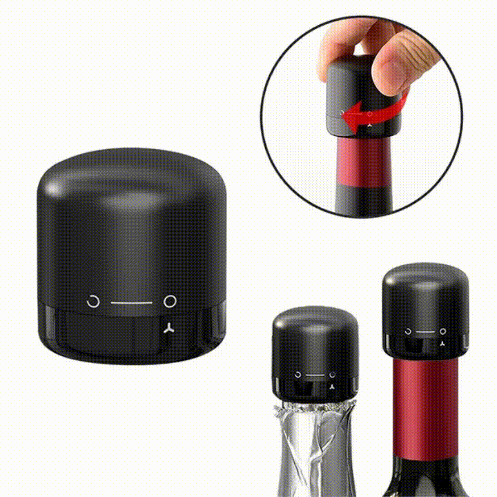 SealSavor™ 4-Pack Smart Wine & Champagne Stoppers – Reusable Silicone with FreshLock Rotary Seal Top Store