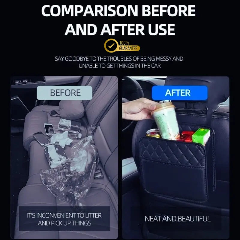 Multifunctional car seat storage bag, luxury storage bag, garbage can bag, hanging storage bag, suitable for most car models Top Store