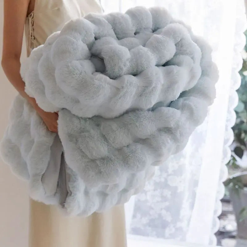 Cozy Blanket Plush Rabbit Blanket Super Soft Blanket Living Room Thickness 540 G/M² Flannel Blanket Sofa Blanket, Warm Blanket Sofa Blanket, Versatile Blanket Blanket For Bed Sofa Bedroom Office, 130 x 160cm Top Store